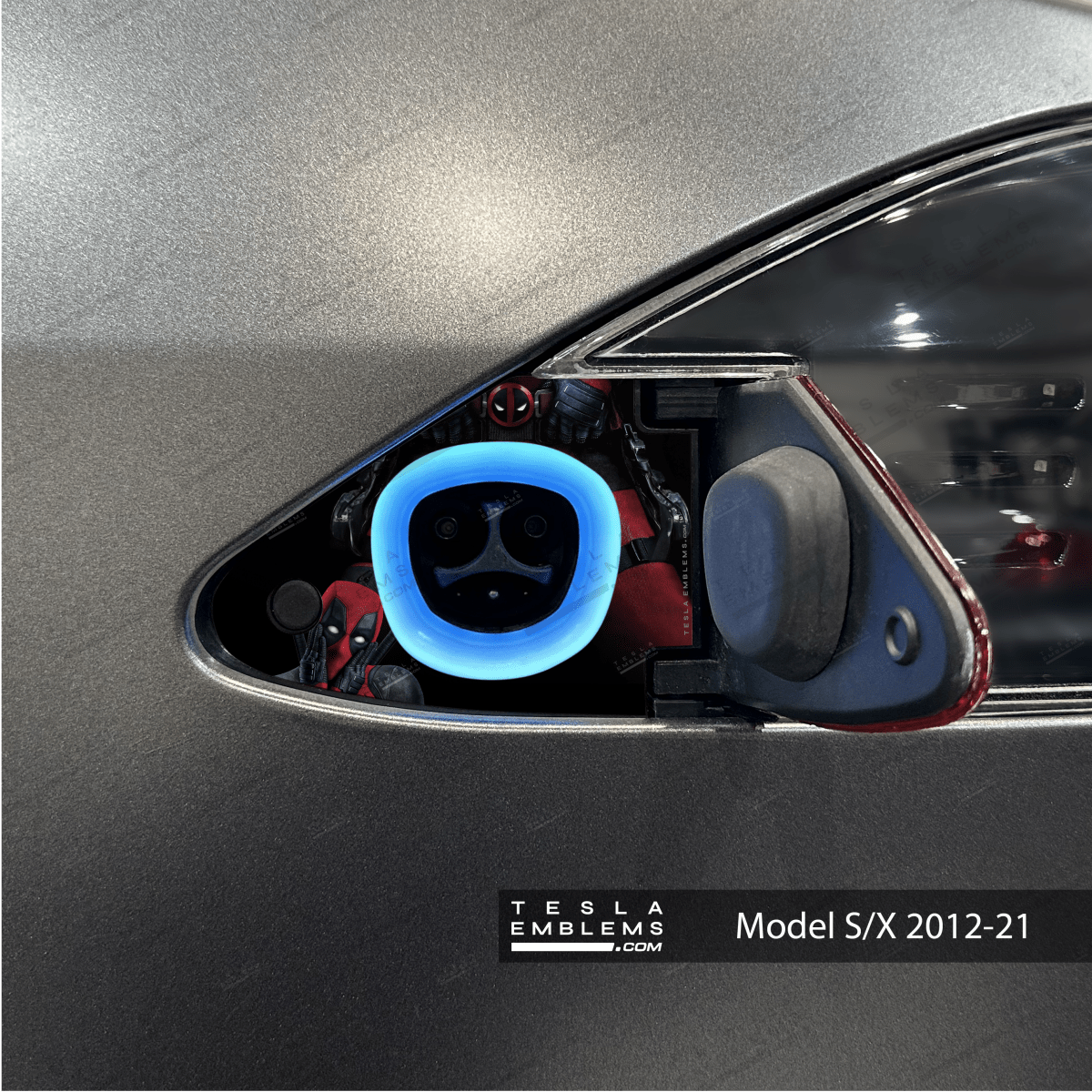 Deadpool Watt - a Package Charge Port Wrap - Tesla Emblems