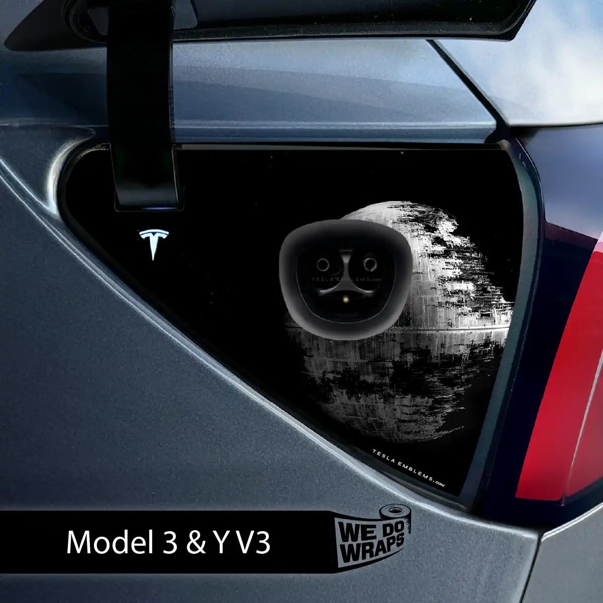 Space Station Tesla Charge Port Wrap | Model 3 - Tesla Emblems