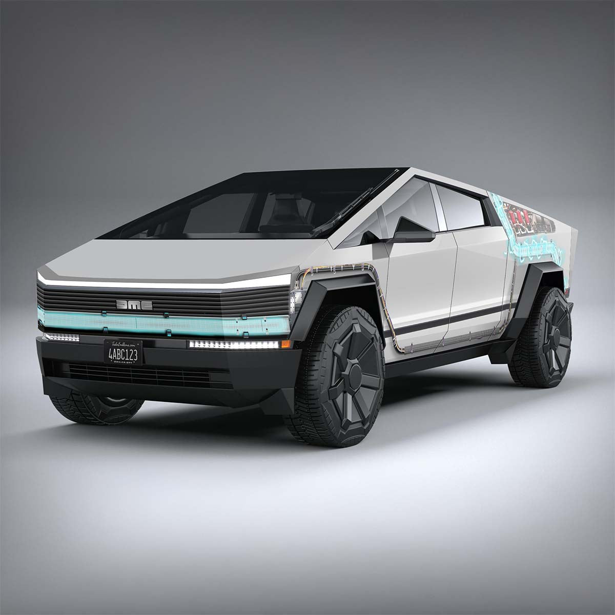 Tesla Cybertruck DIY Precut Wrap Kit - Printed Designs - Tesla Emblems