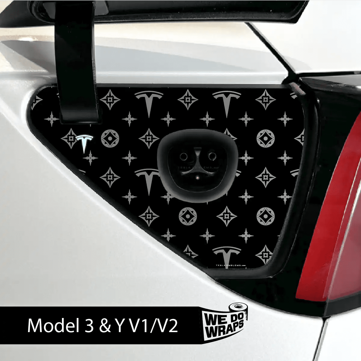 Designer Pattern Tesla Edition Tesla Charge Port Wrap | Model Y - Tesla Emblems