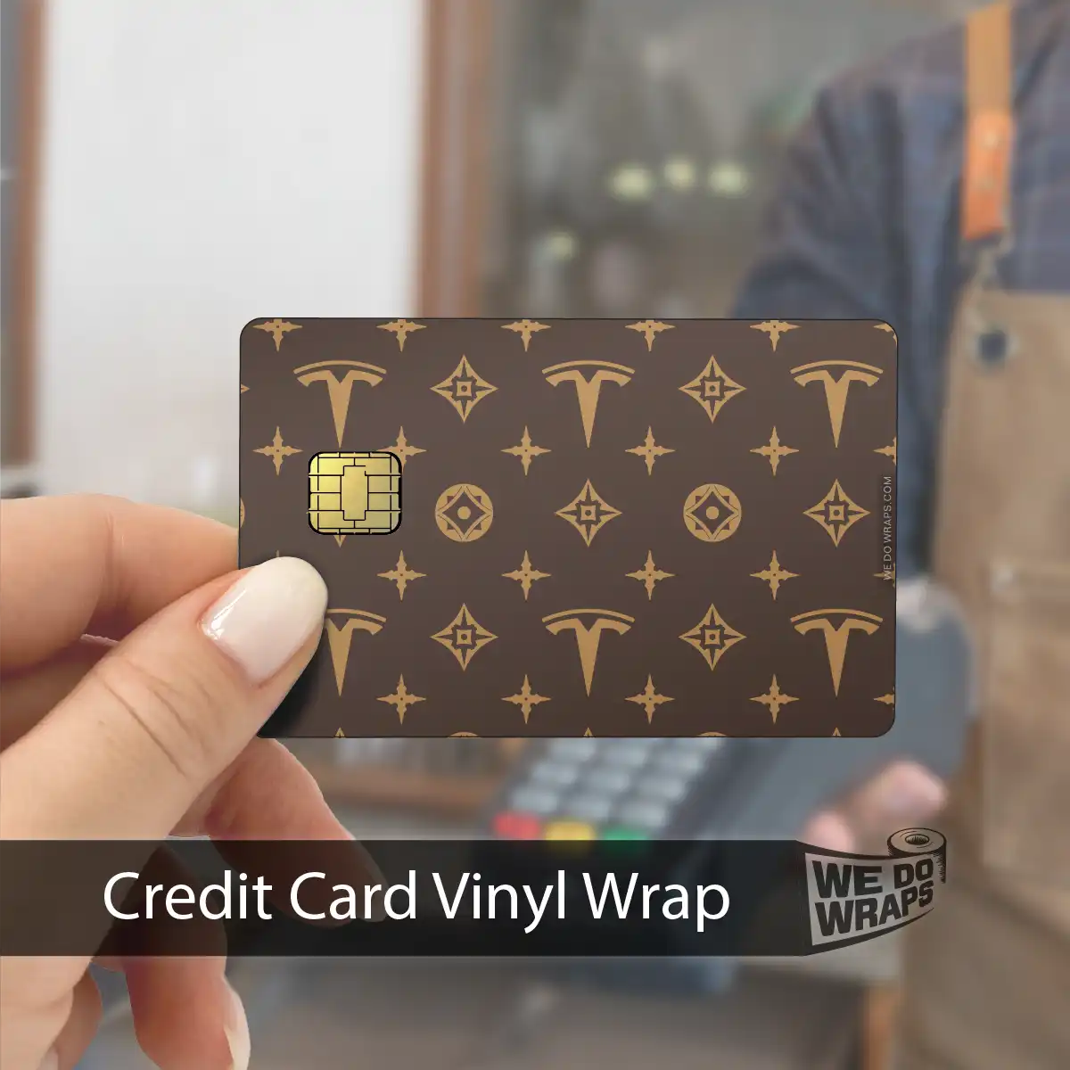 Designer Tesla Edition LV Pattern | NFC Key Card Wrap - Tesla Emblems