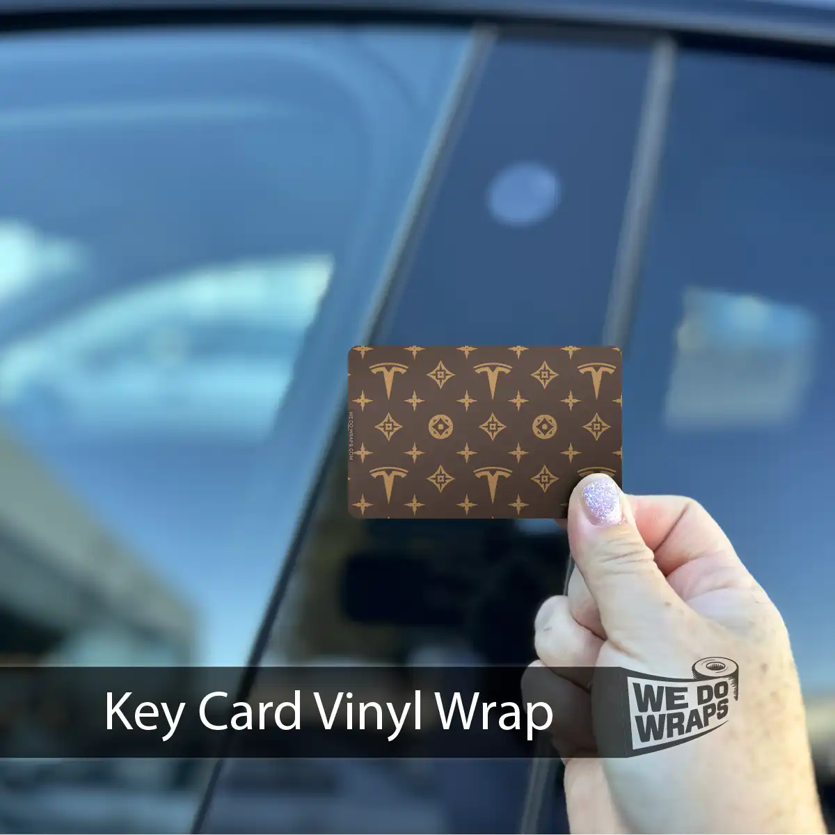 Designer Tesla Edition Pattern | NFC Key Card Wrap - Tesla Emblems