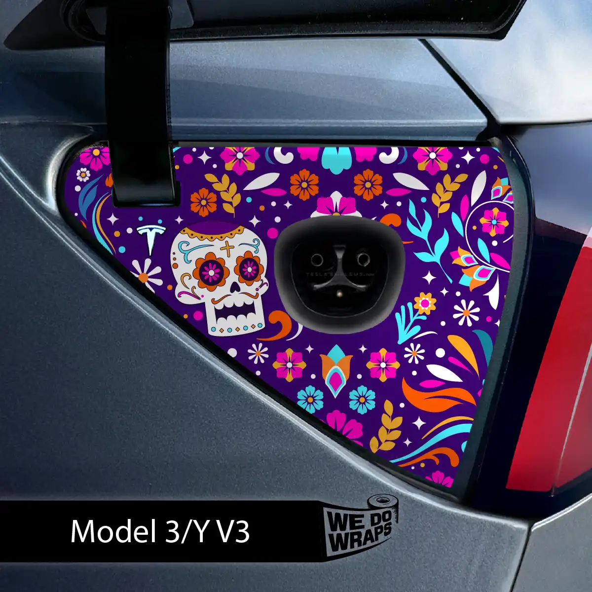 Día de Muertos Tesla Charge Port Wrap | Model Y