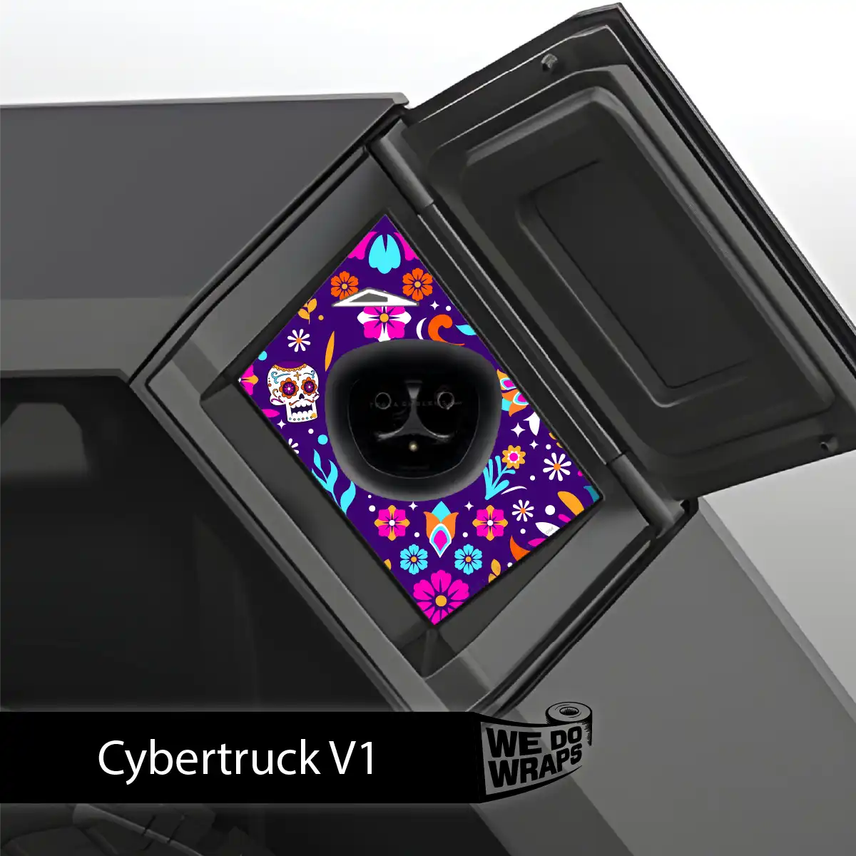 Día de Muertos Tesla Charge Port Wrap | Cybertruck
