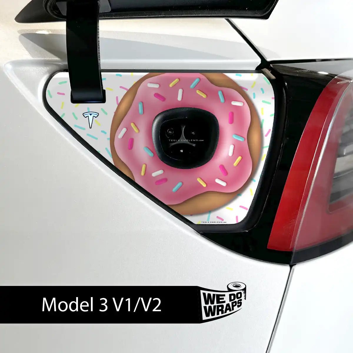 Donut Tesla Charge Port Wrap | Model 3 - Tesla Emblems