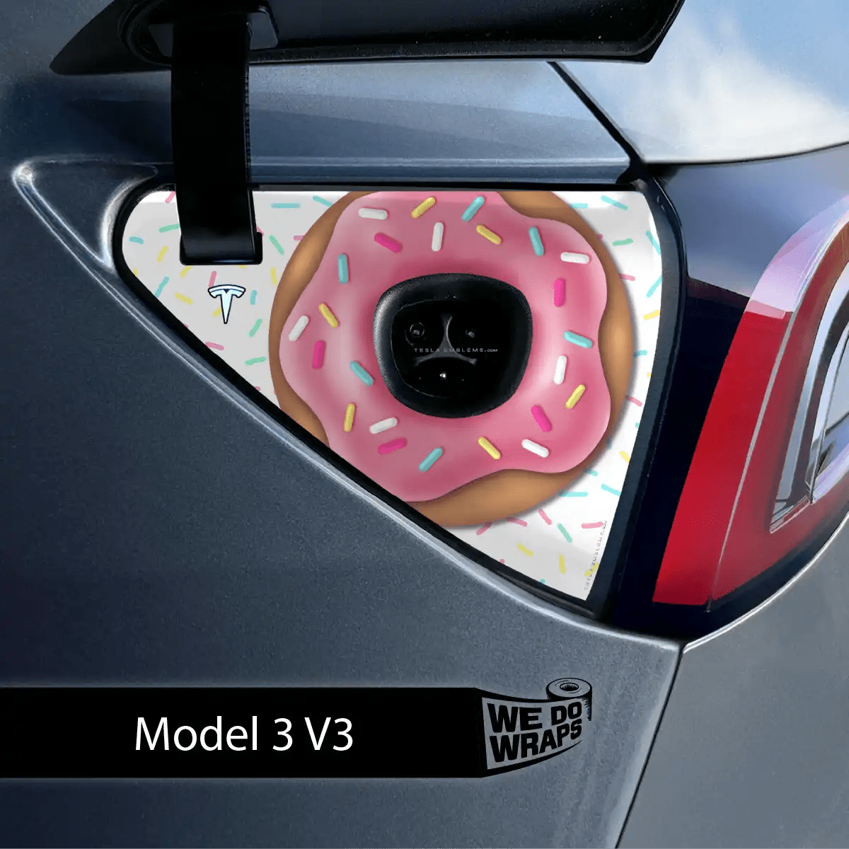 Donut Tesla Charge Port Wrap | Model 3 - Tesla Emblems