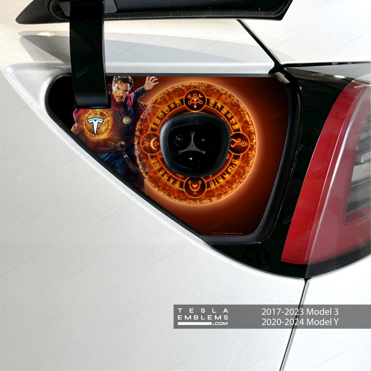 Dr Strange Charge Port Wrap - Tesla Emblems