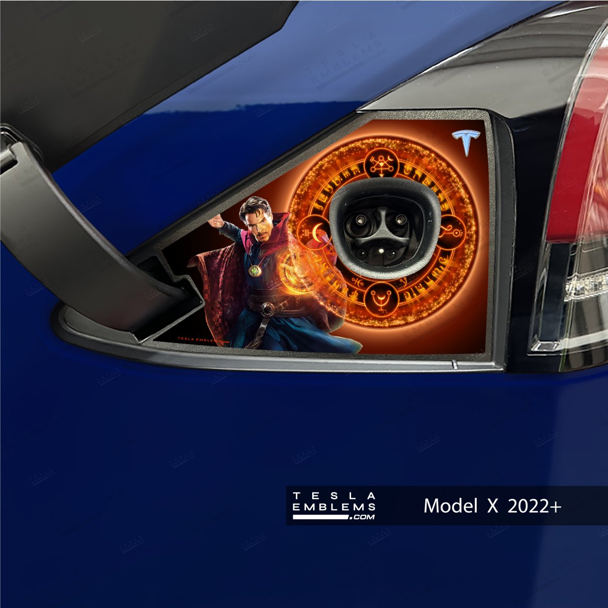 Dr Strange Charge Port Wrap - Tesla Emblems