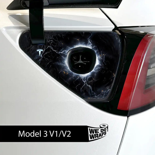 Electric Wormhole Tesla Charge Port Wrap | Model 3 - Tesla Emblems