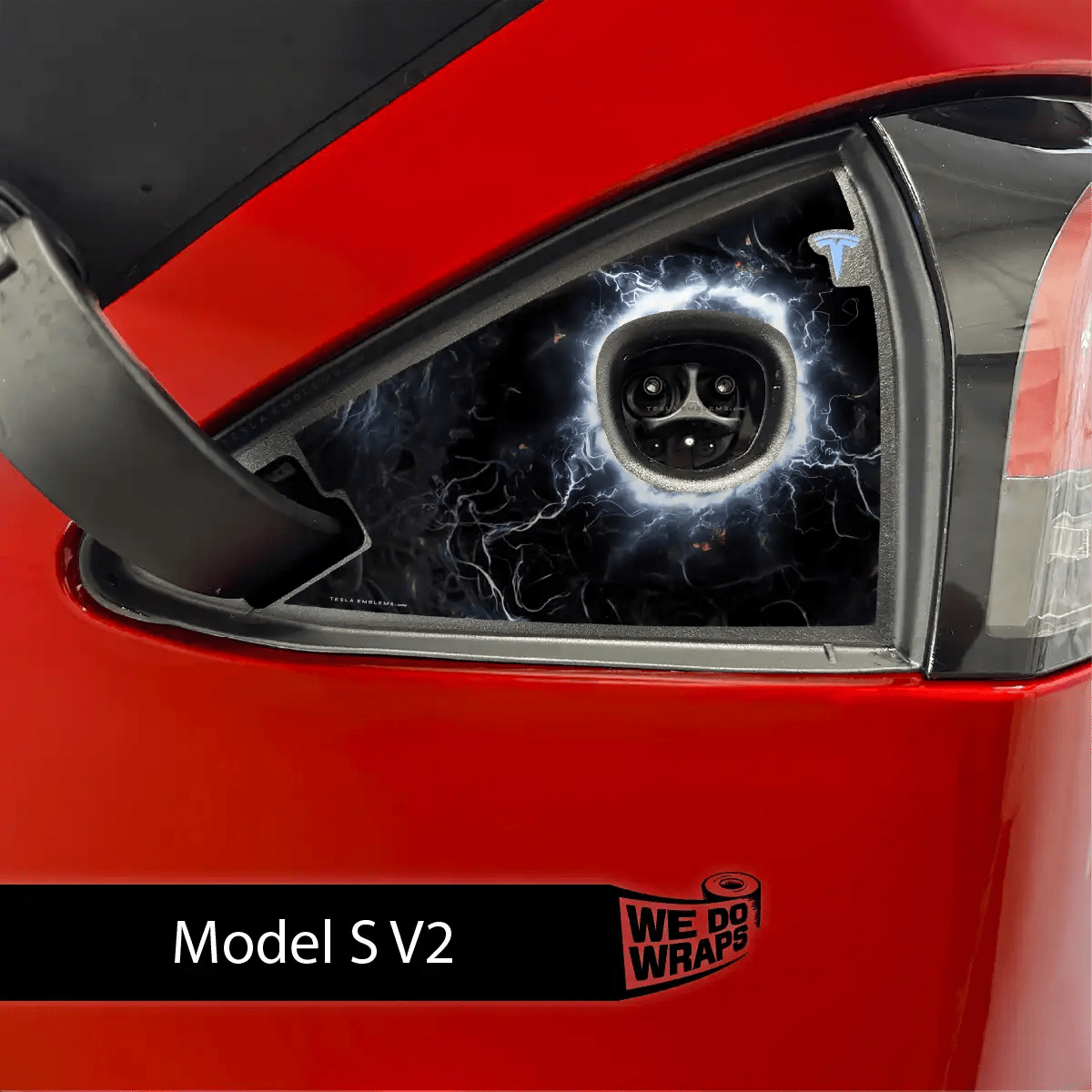 Electric Wormhole Tesla Charge Port Wrap | Model S - Tesla Emblems