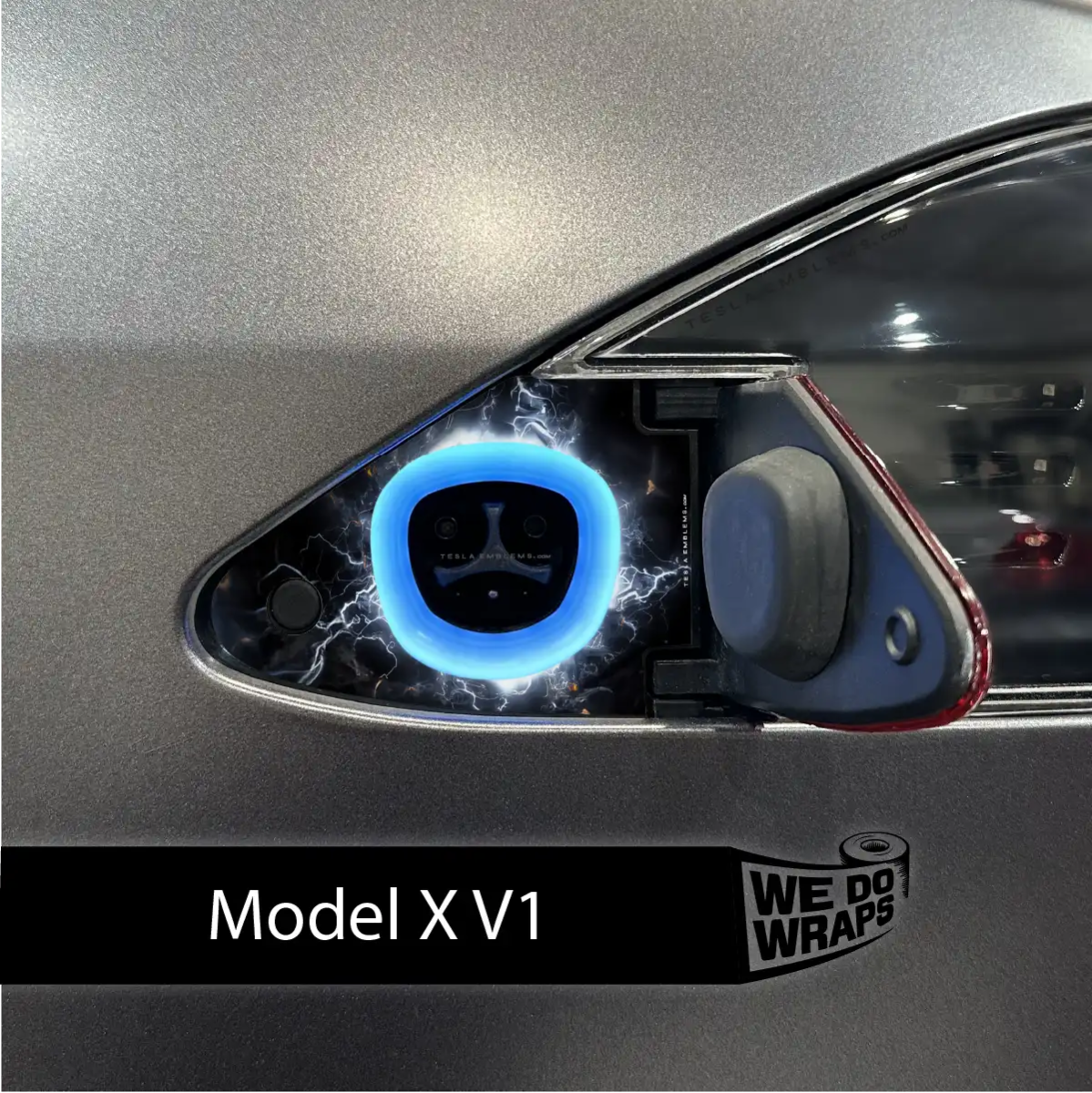 Electric Wormhole Tesla Charge Port Wrap | Model X - Tesla Emblems