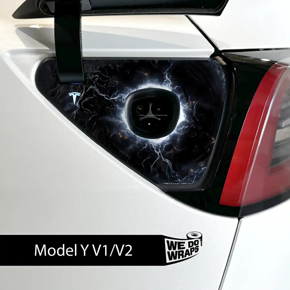 Electric Wormhole Tesla Charge Port Wrap | Model Y - Tesla Emblems