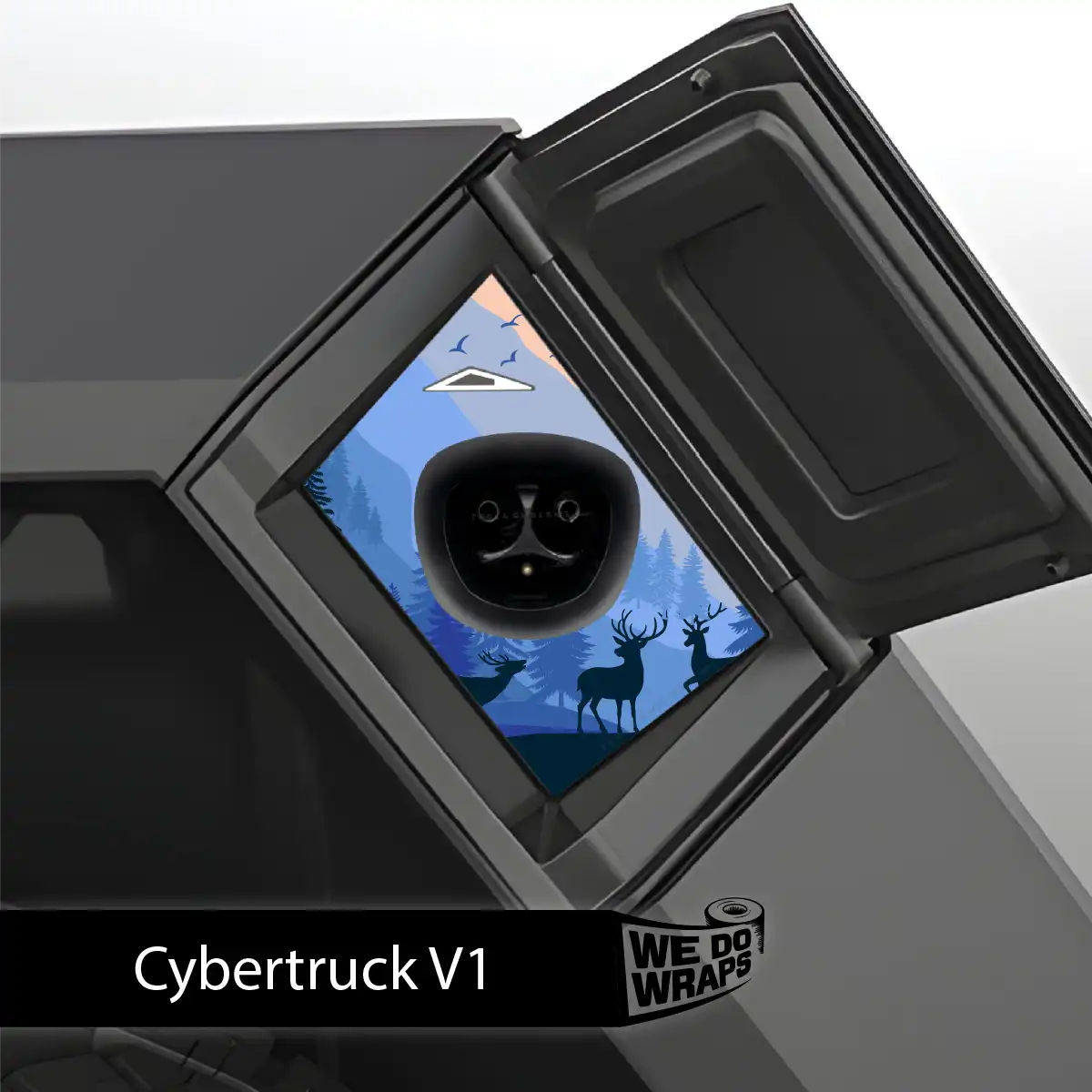 Distracted Elk Tesla Charge Port Wrap | Cybertruck - Tesla Emblems