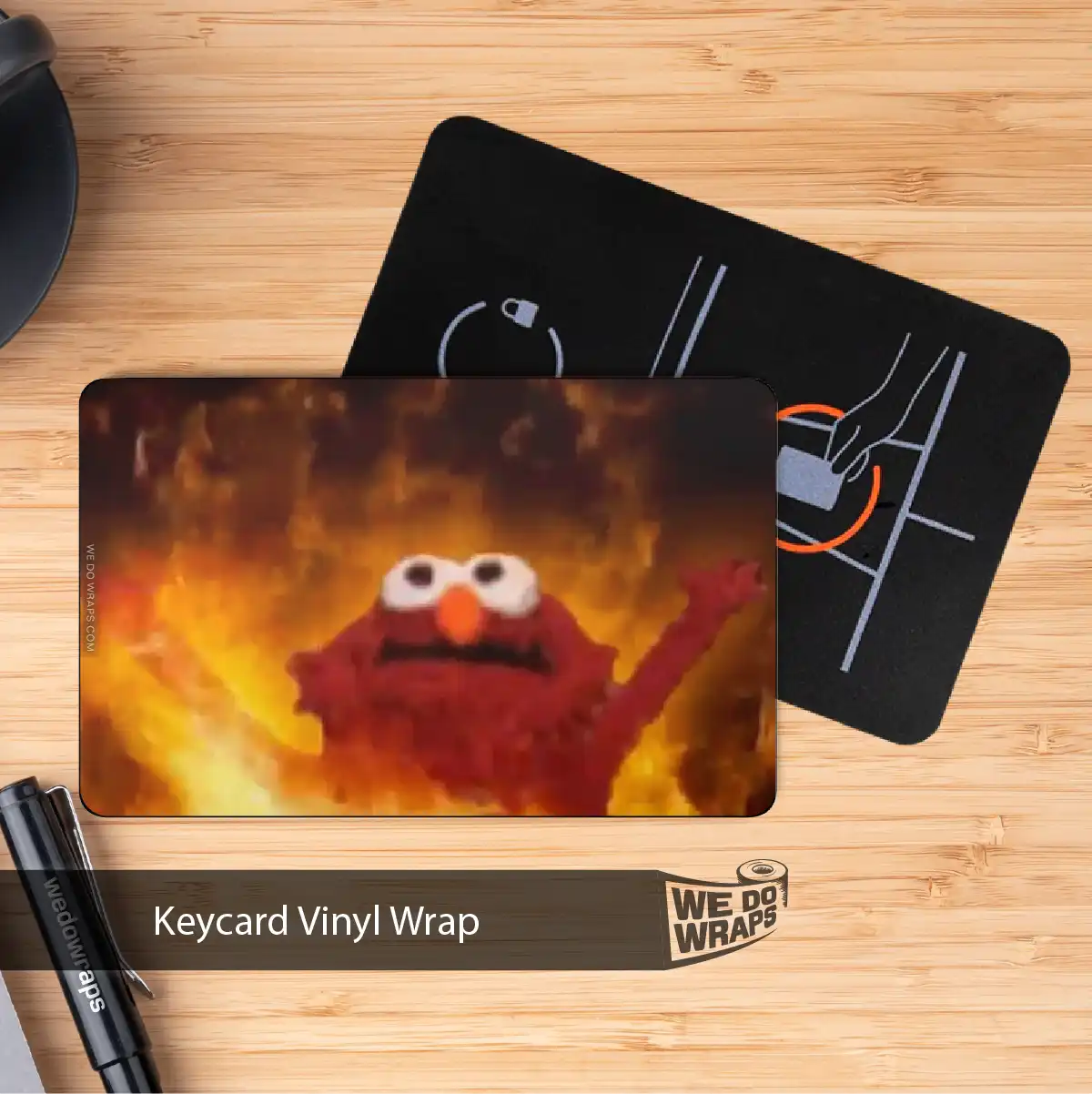Elmo on Fire Meme Tesla Keycard Decal - Tesla Emblems