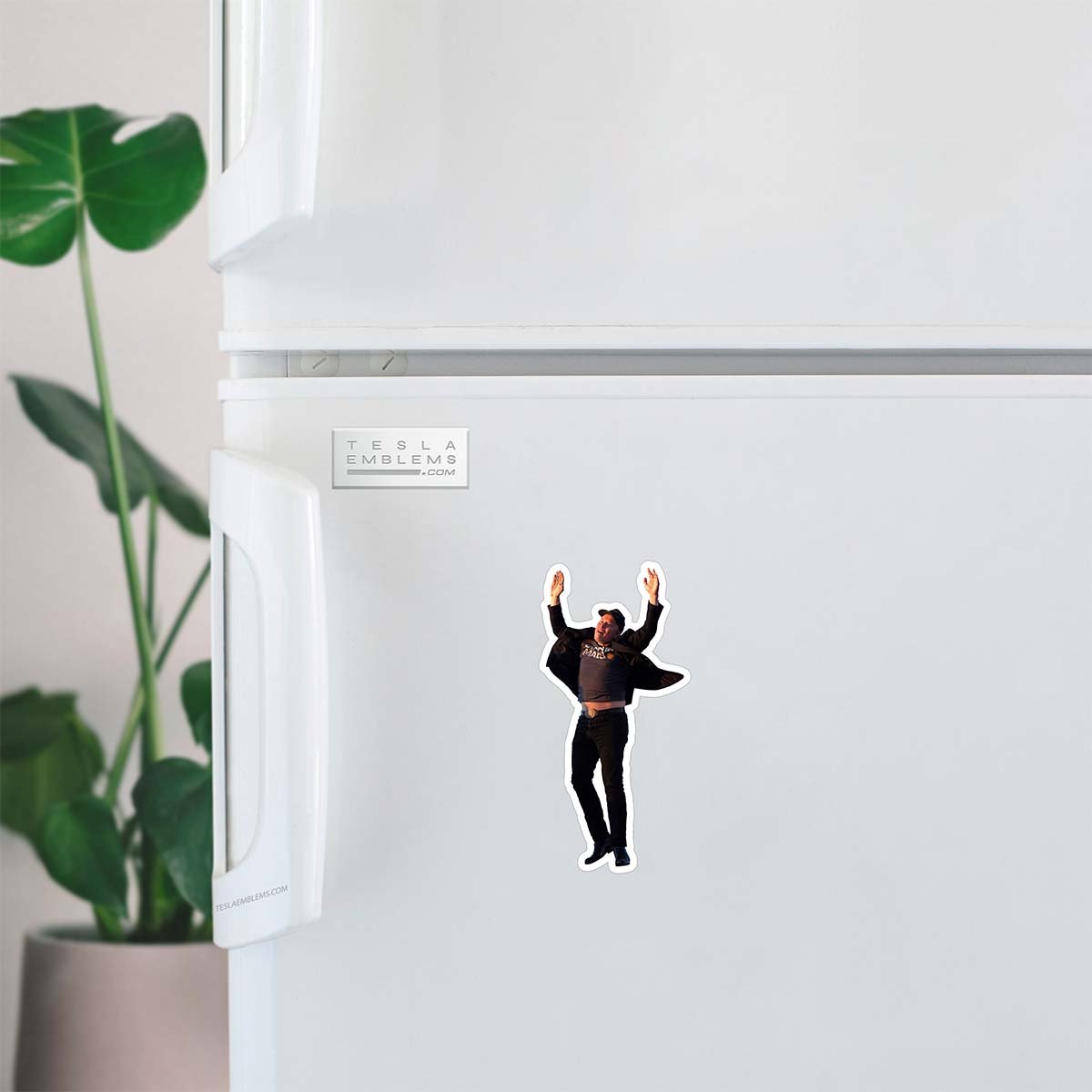 Elon Jumping Vinyl Decal Sticker - Tesla Emblems