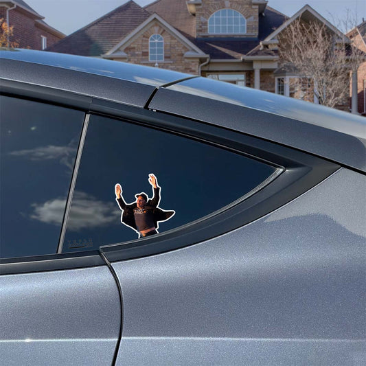 Elon Jumping | Window Vinyl Decal/Sticker - Tesla Emblems
