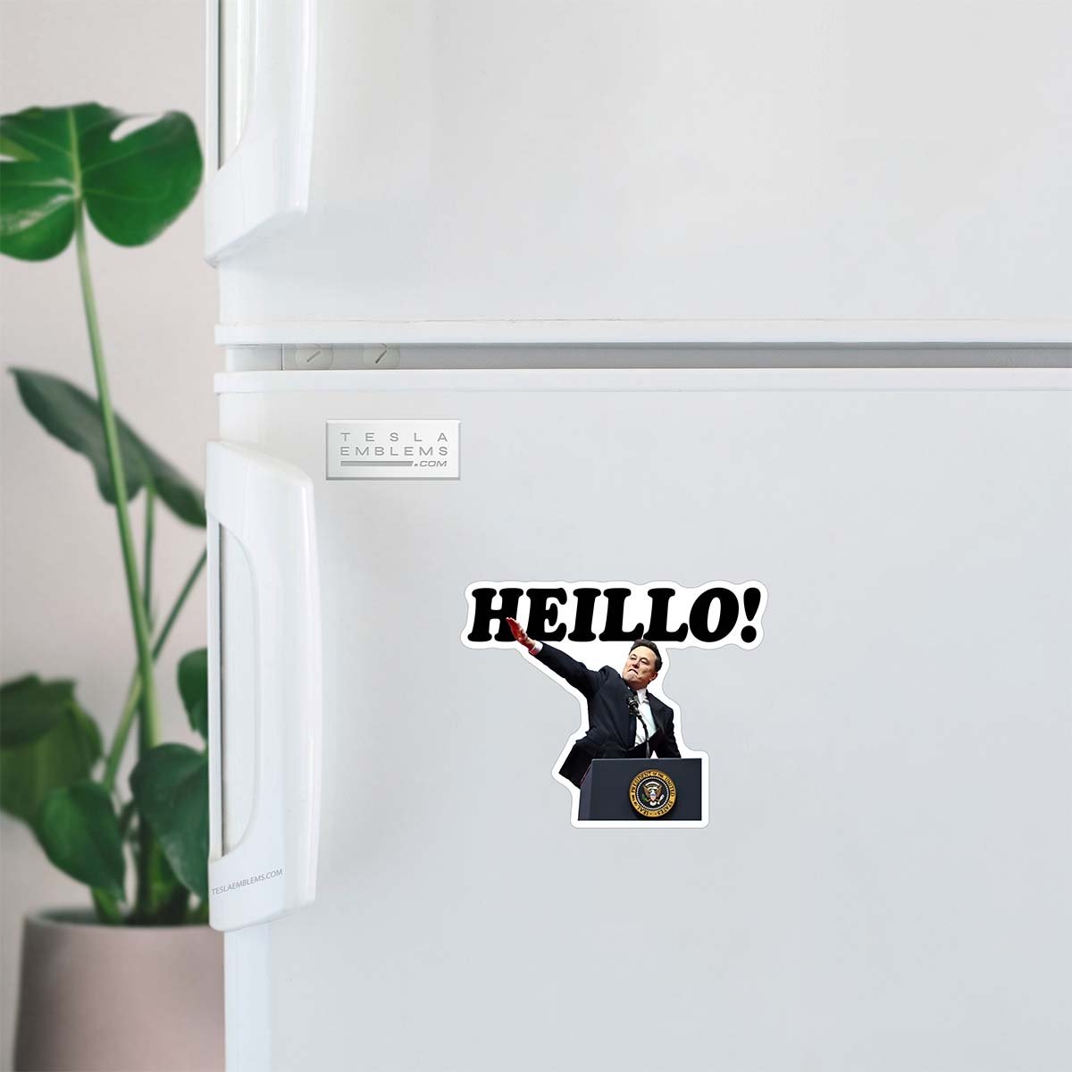 Elon Salutes Heillo Vinyl Decal Sticker - Tesla Emblems