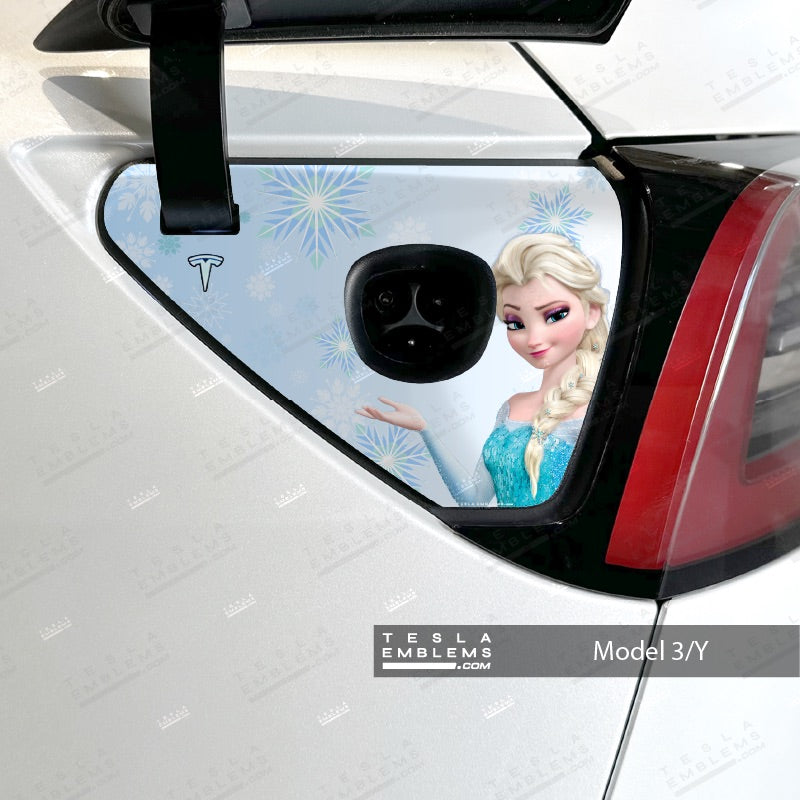 Frozen Elsa Tesla Charge Port Wrap | Model Y
