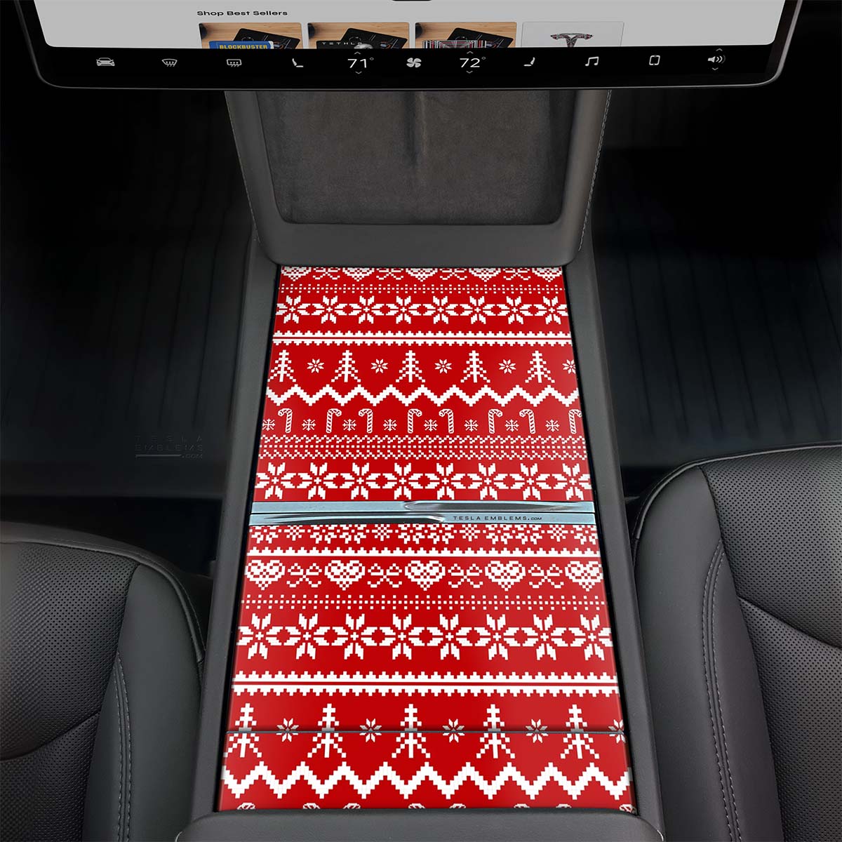Fair Isle | Tesla Center Console Wrap Kit | Model Y 2026 - Tesla Emblems