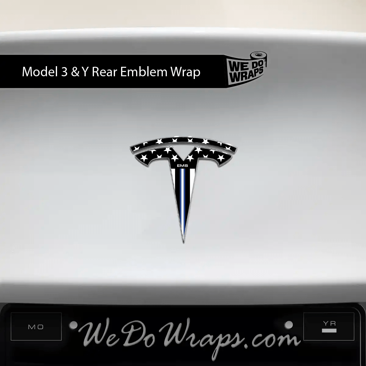 First Responders EMS Tesla Emblem Decals (Front + Back) | Model Y - Tesla Emblems