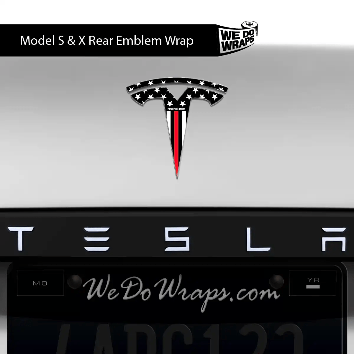 First Responders Firefighter Tesla Emblem Decals (Front + Back) | Model S - Tesla Emblems