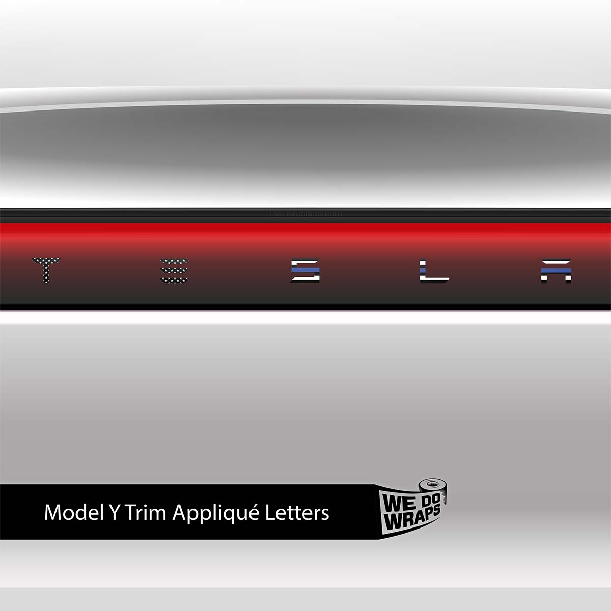 First Responders Law Enforcement Tesla Emblem Decals (Front + Back) | Model Y - Tesla Emblems
