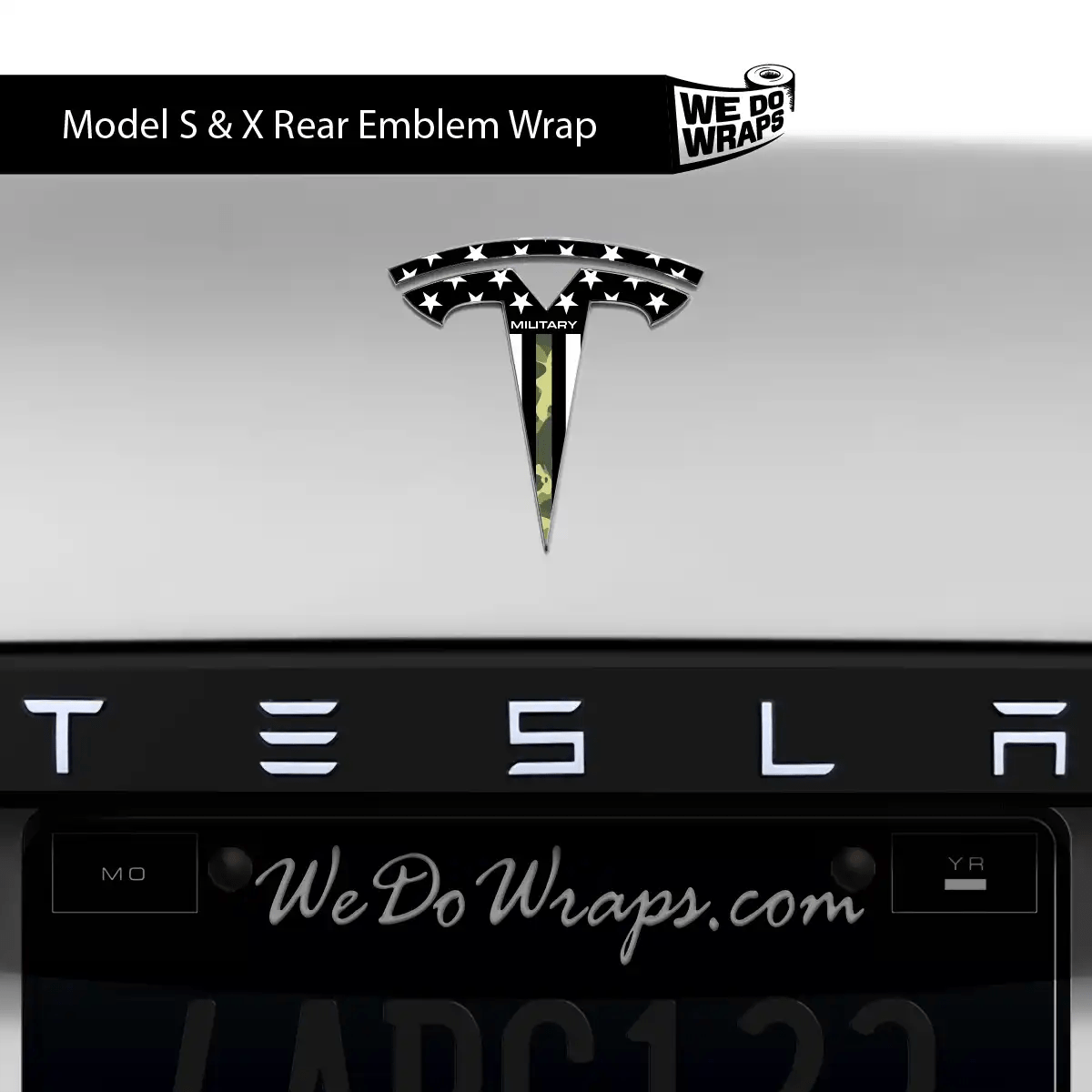 First Responders Armed Forces Tesla Emblem Decals (Front + Back) | Model S - Tesla Emblems
