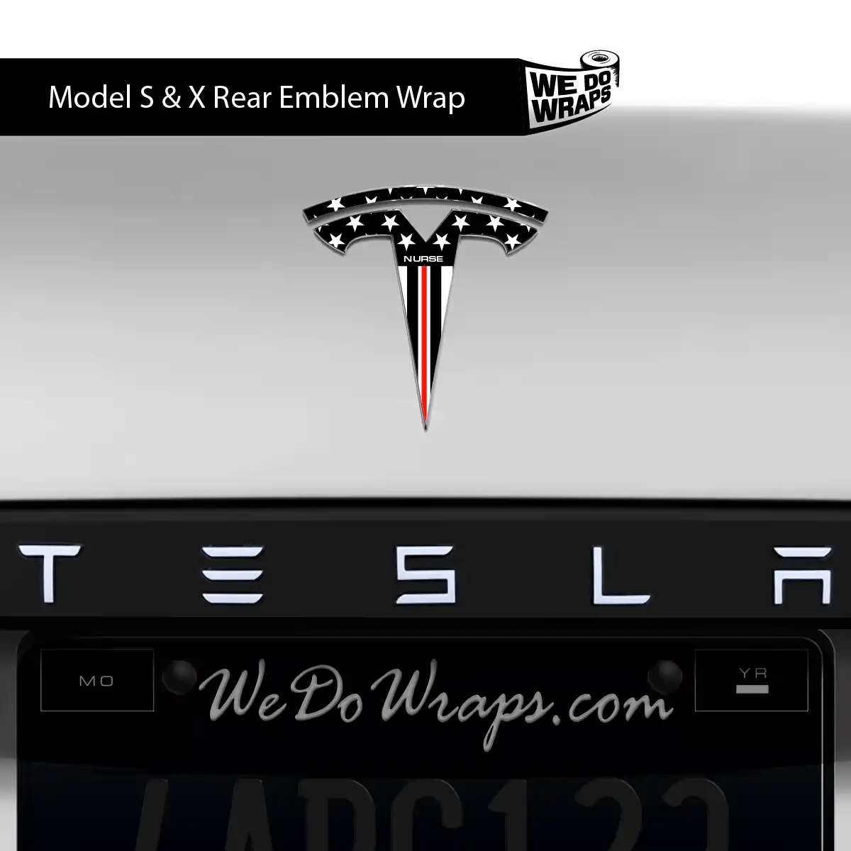 First Responders Nurse Tesla Emblem Decals (Front + Back) | Model S - Tesla Emblems