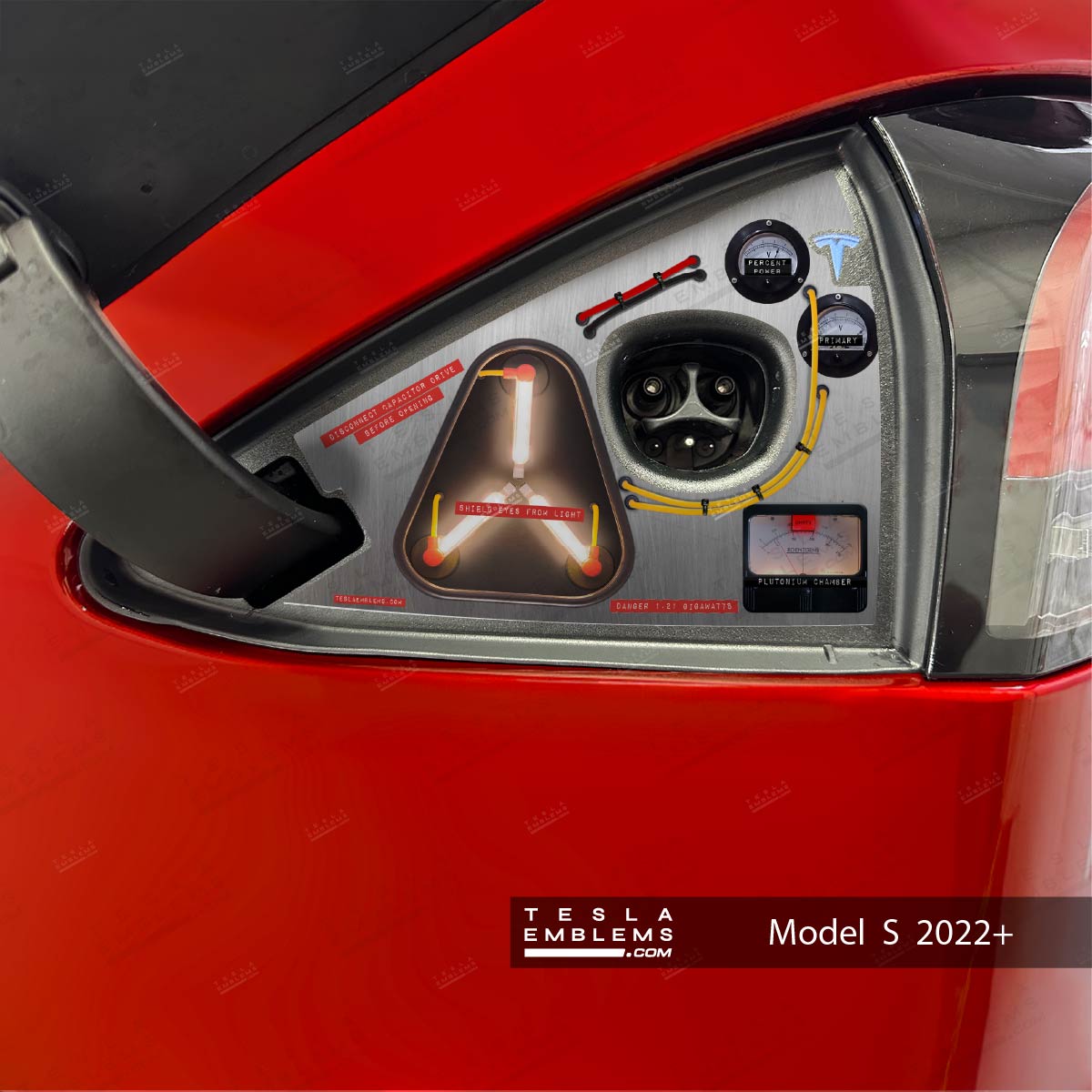Flux Capacitor - Time Traveling Charge Port Wrap - Tesla Emblems