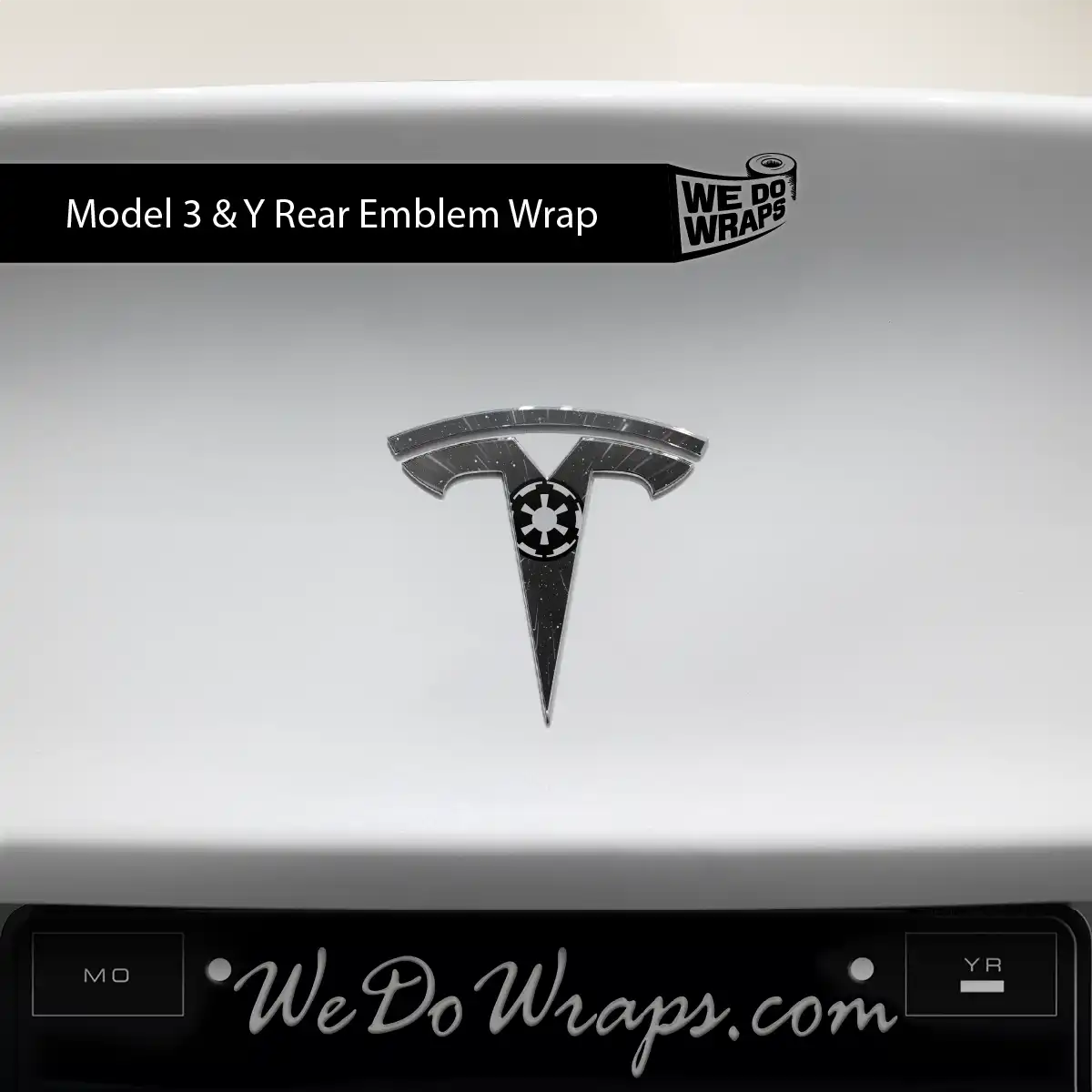 Space Gear Tesla Emblem Decals (Front + Back) | Model 3 - Tesla Emblems