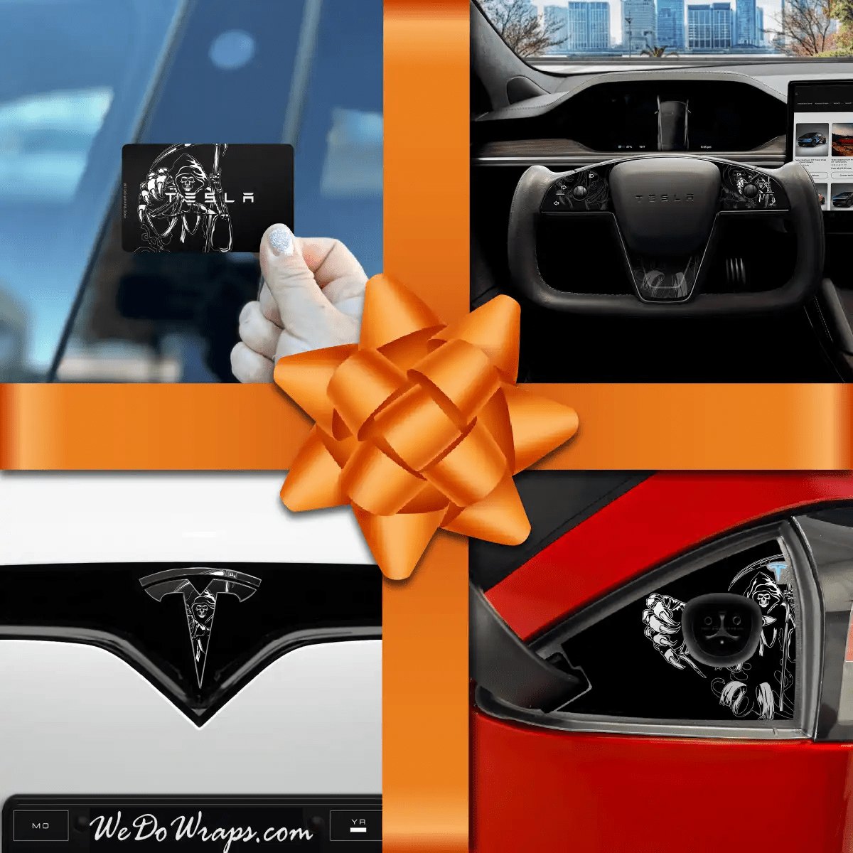 Holiday Bundle Grim Reaper Tesla Wrap Kit | Model S - Tesla Emblems