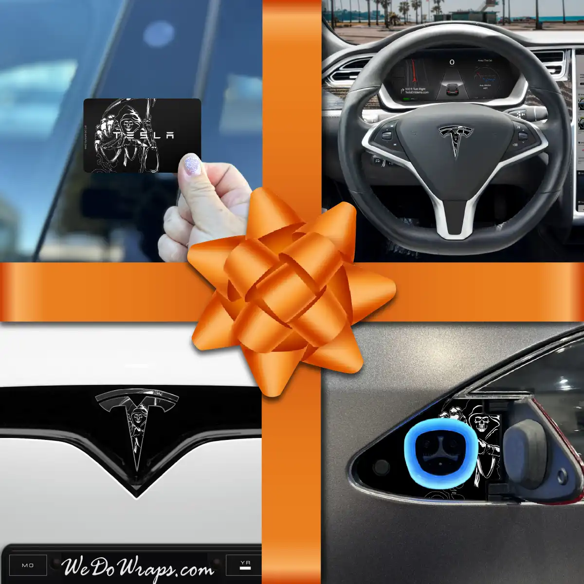 Holiday Bundle Grim Reaper Tesla Wrap Kit | Model X - Tesla Emblems