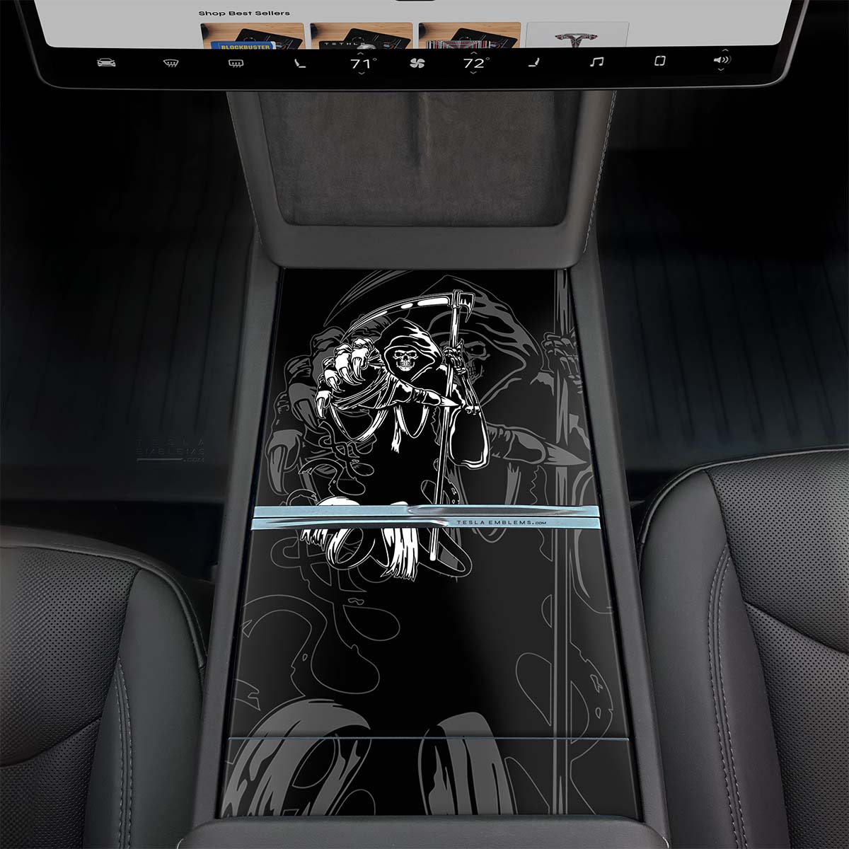 Grim Reaper Center Console Wrap Kit | M3 2024 - ’25 “Highland” - Tesla Emblems