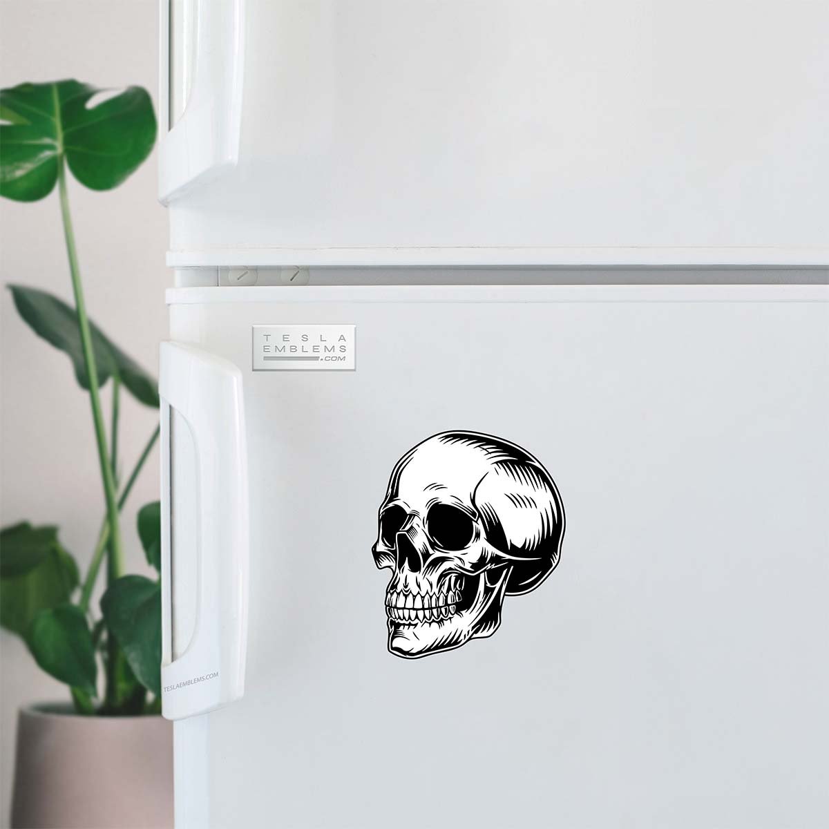 Grinning Skull Vinyl Decal Sticker - Tesla Emblems