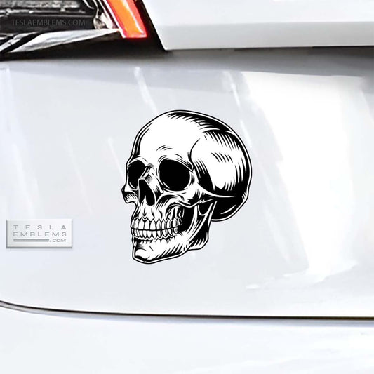 Grinning Skull Vinyl Decal Sticker - Tesla Emblems