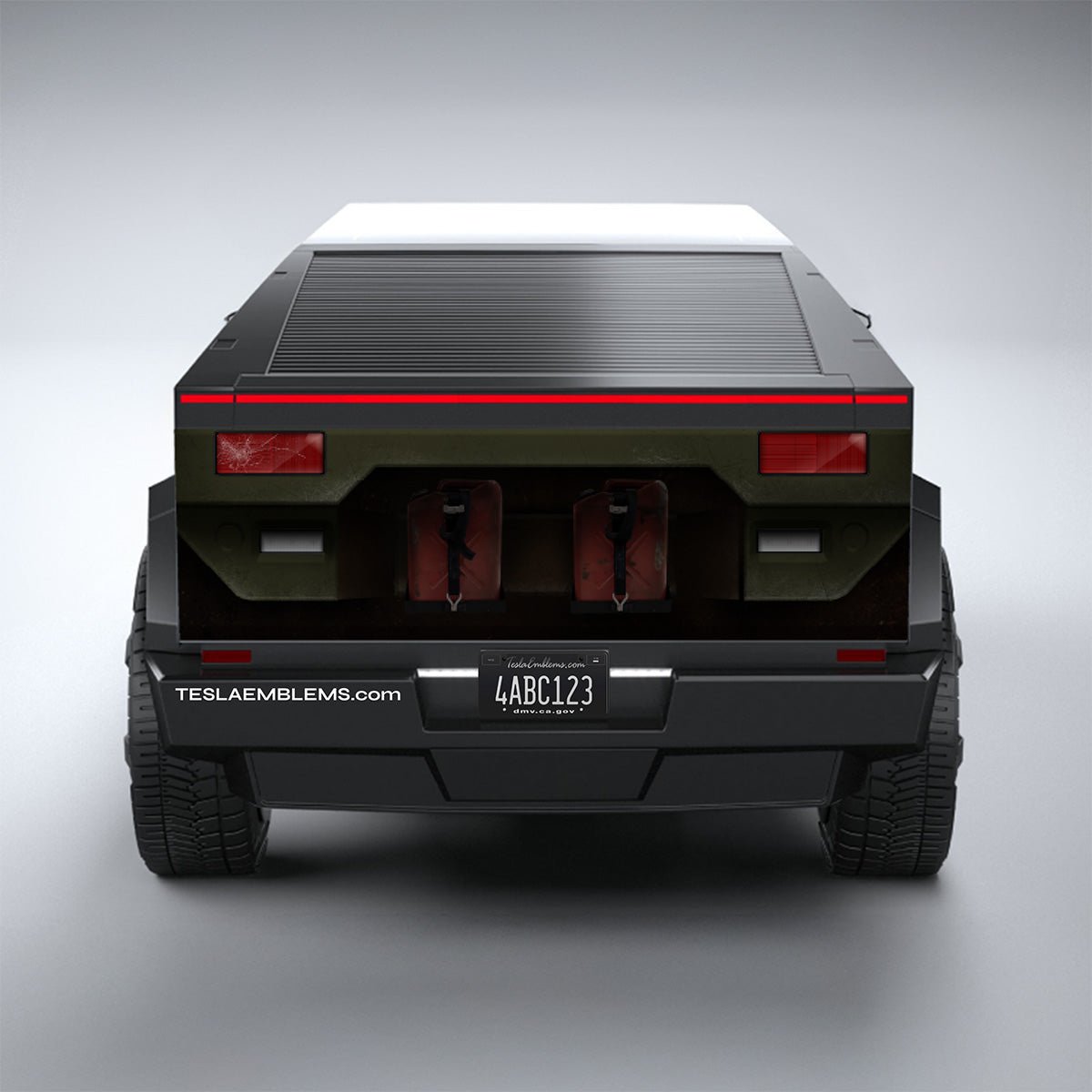 Warthog LRV Wrap | Deadfall Green - Tesla Cybertruck DIY Precut Kit - Tesla Emblems