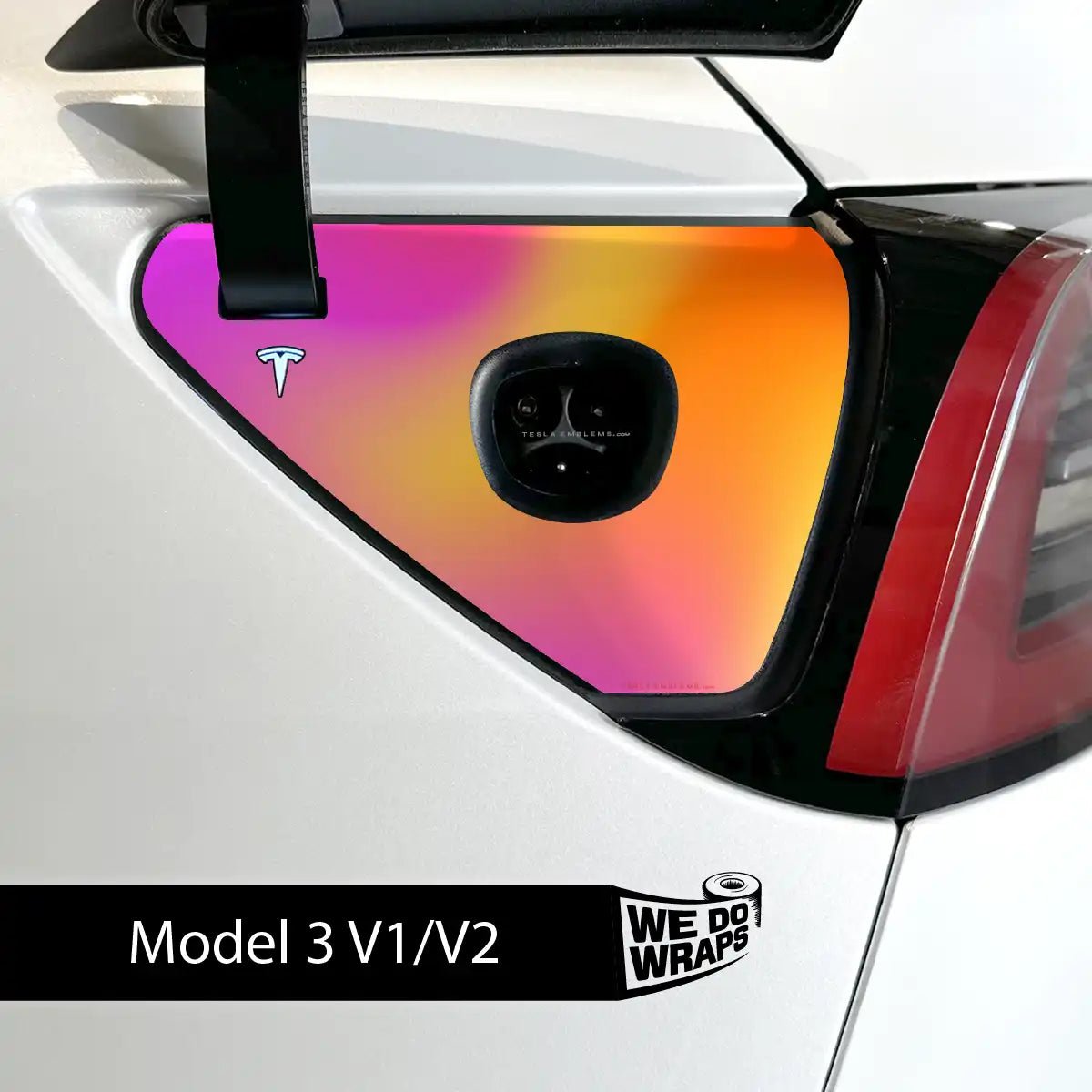 Heatwave Gradient Tesla Charge Port Wrap | Model 3 - Tesla Emblems