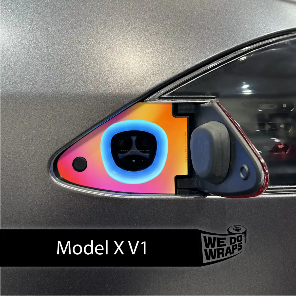 Heatwave Gradient Tesla Charge Port Wrap | Model X - Tesla Emblems