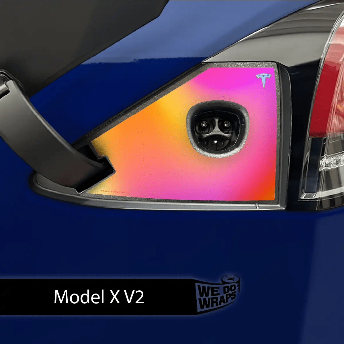 Heatwave Gradient Tesla Charge Port Wrap | Model X - Tesla Emblems