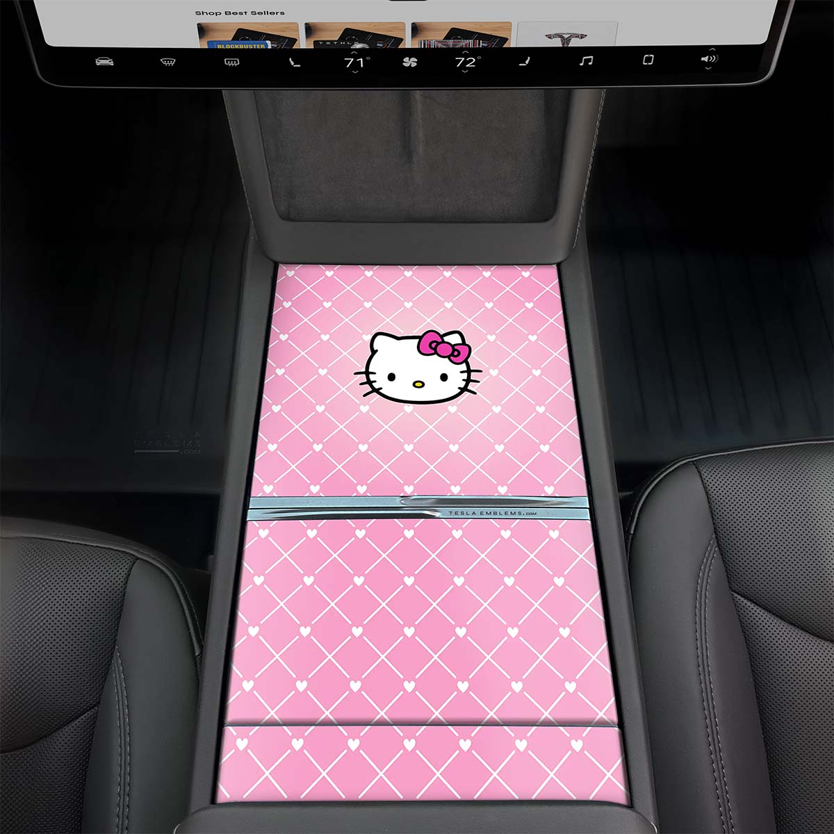 Hello Kitty | Tesla Center Console Wrap Kit | Model 3 '24 - 26 Refresh - Tesla Emblems