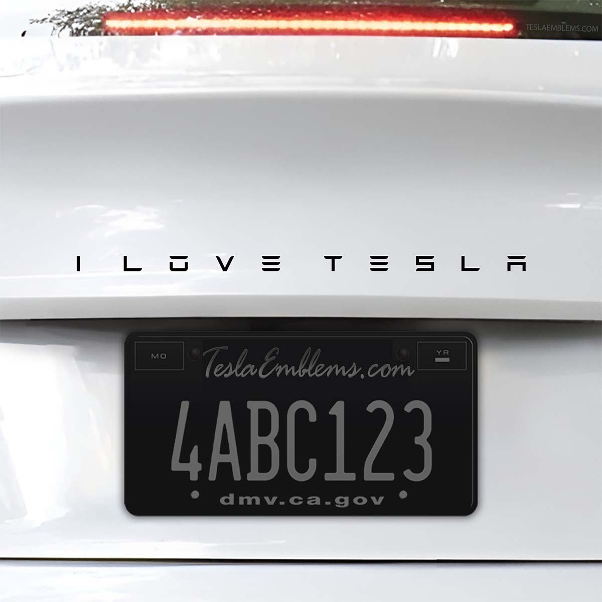I Love Tesla Letters Vinyl Decal Sticker - Tesla Emblems