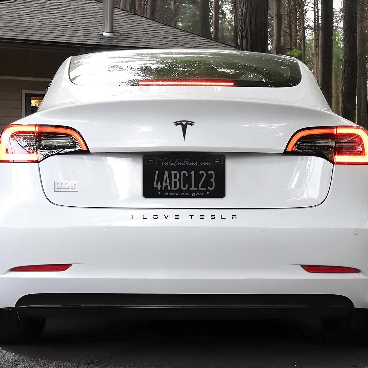 I Love Tesla Letters Vinyl Decal Sticker - Tesla Emblems