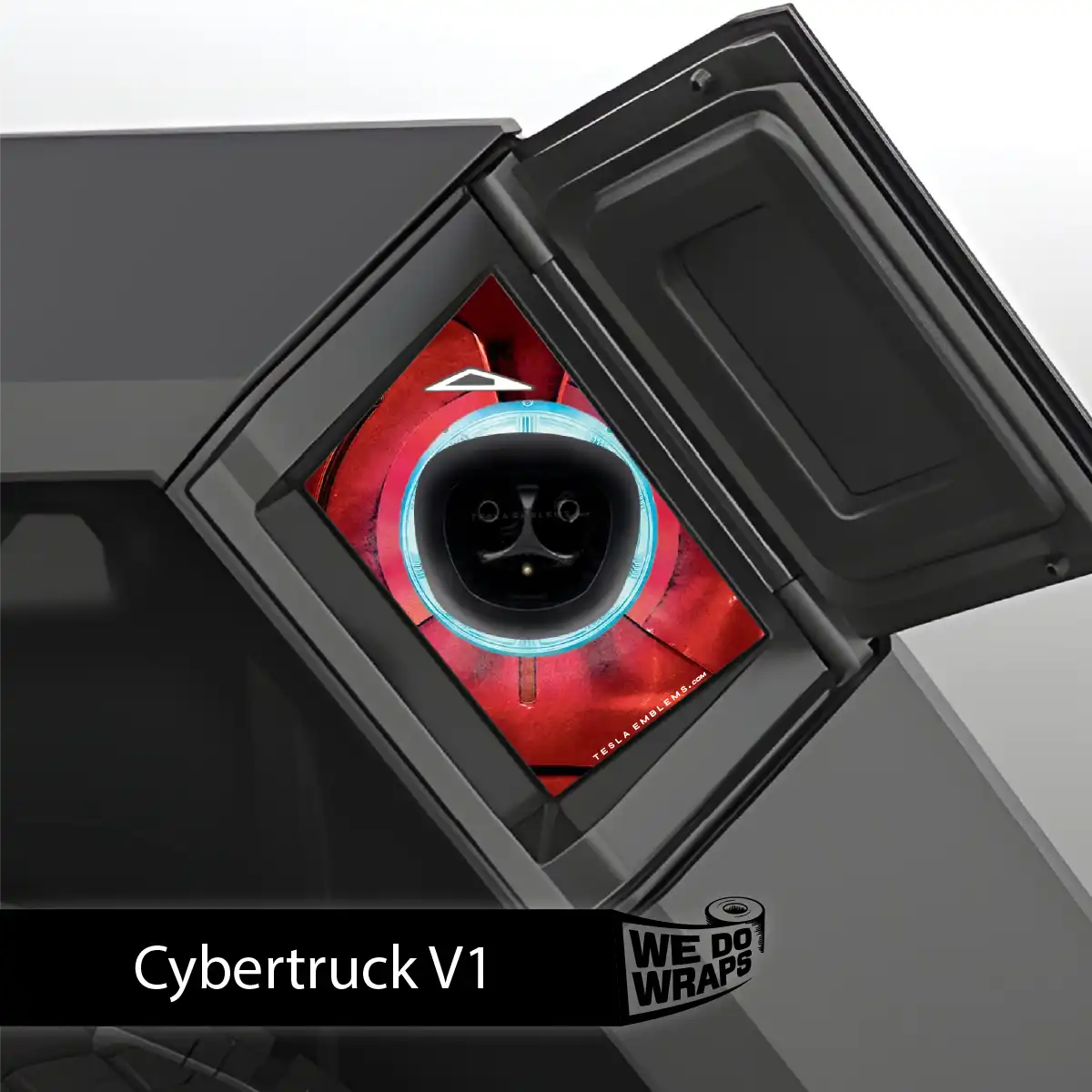 Arc Reactor Tesla Charge Port Wrap | Cybertruck - Tesla Emblems