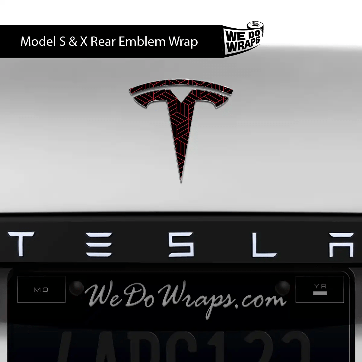 Isometric 3D Pattern Tesla Emblem Decals (Front + Back) | Model S - Tesla Emblems
