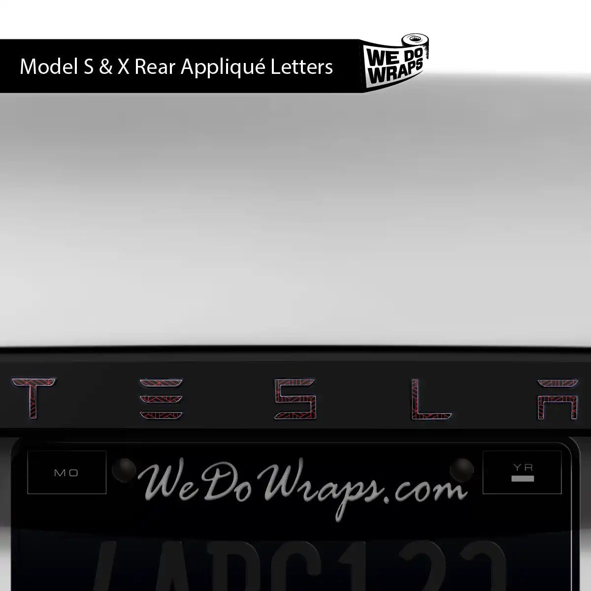 Isometric 3D Pattern Tesla Emblem Decals (Front + Back) | Model X - Tesla Emblems
