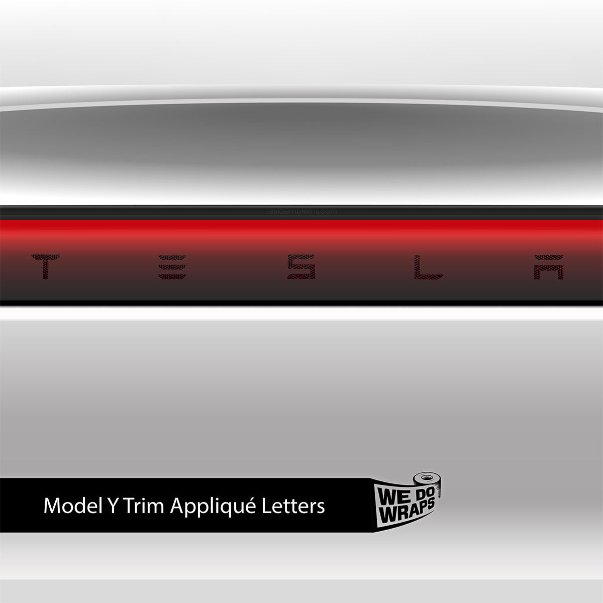 Isometric 3D Pattern Tesla Emblem Decals (Front + Back) | Model Y - Tesla Emblems