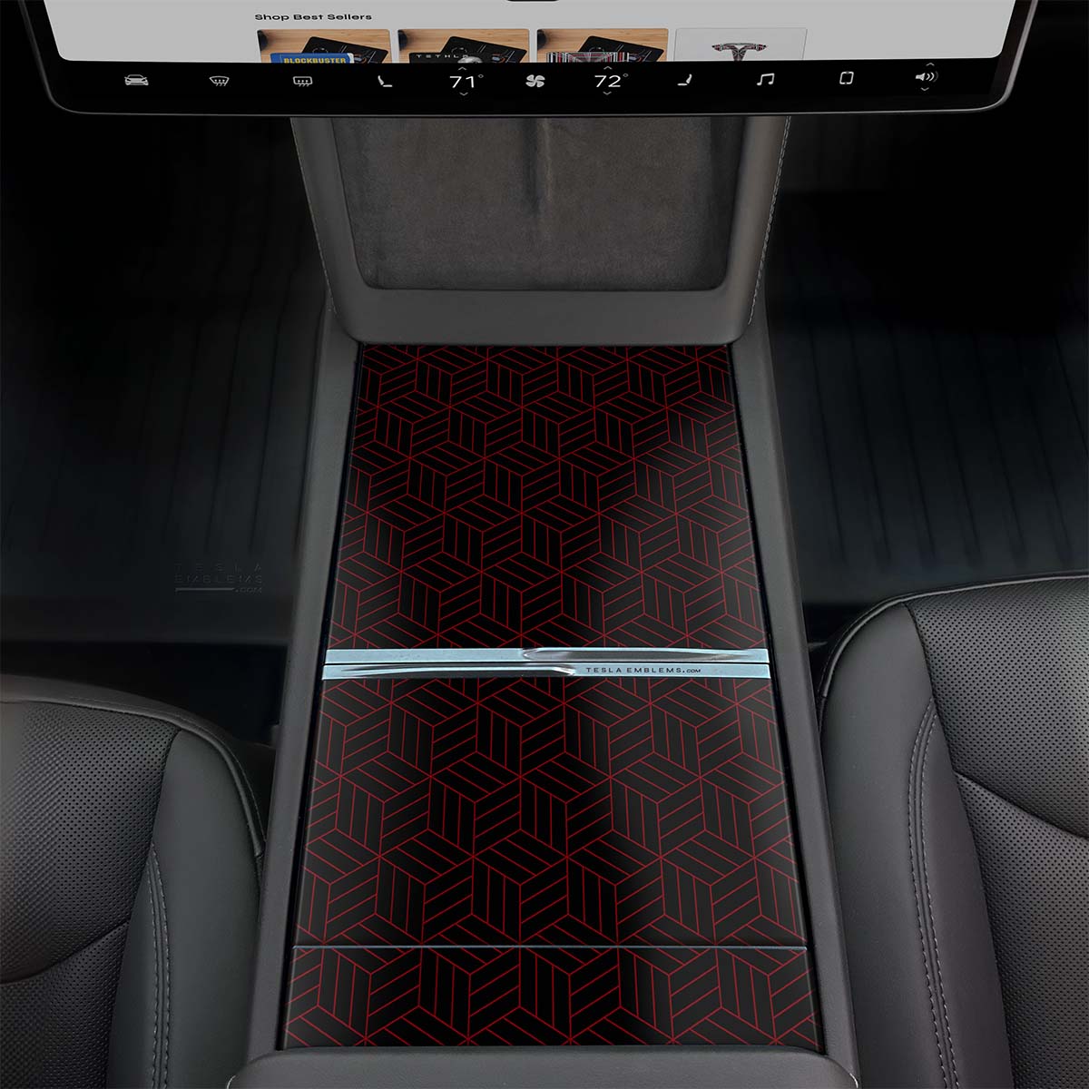 Isometric 3D Pattern Tesla Center Console Wrap Kit | 2024+ Model 3 "Highland" - Tesla Emblems
