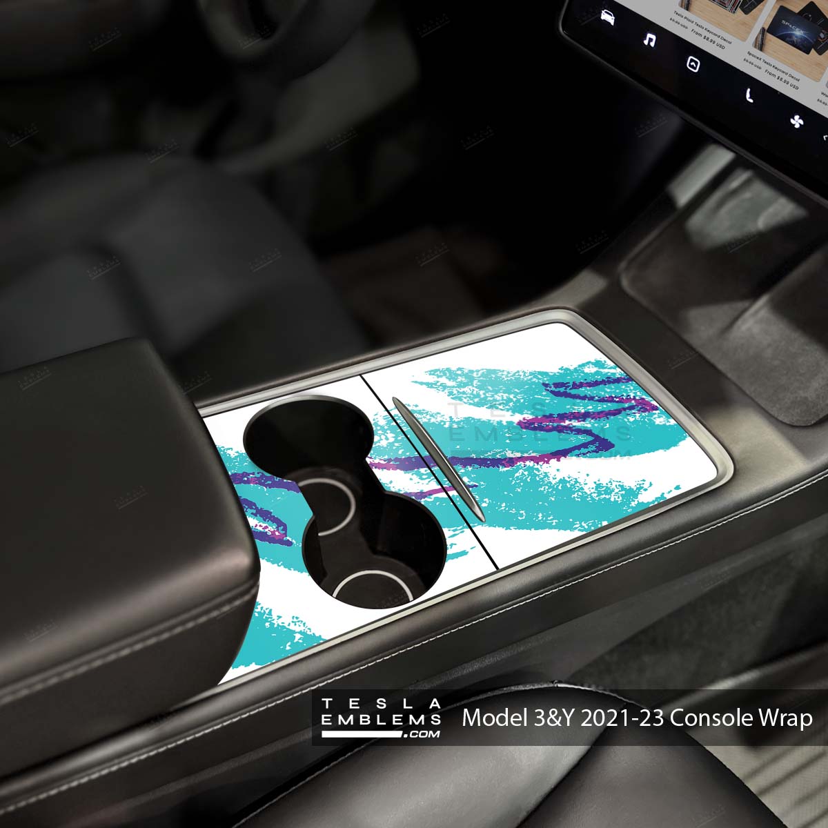 Retro Solo Jazz Cup | Tesla Center Console Wrap Kit | Model 3 '21-24