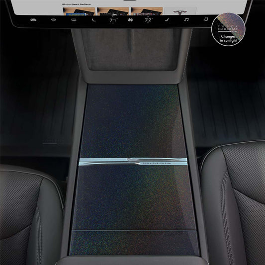 KPMF Gloss Morpheus Black Center Console Wrap Kit | 2024+ Model 3 "Highland" - Tesla Emblems
