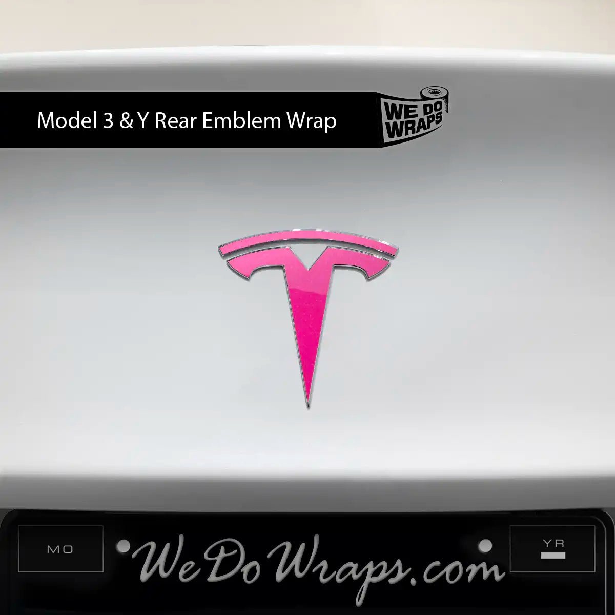 KPMF Gloss Momentum Pink Tesla Emblem Decals (Front + Back) | Model Y - Tesla Emblems